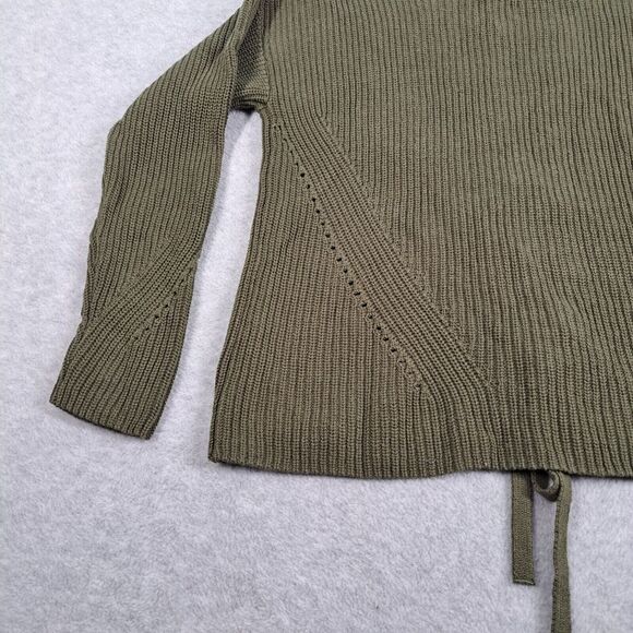 Lucky Brand Sweater Womens Medium Knit Oversized Back Straps Green - Picture 6 of 10
